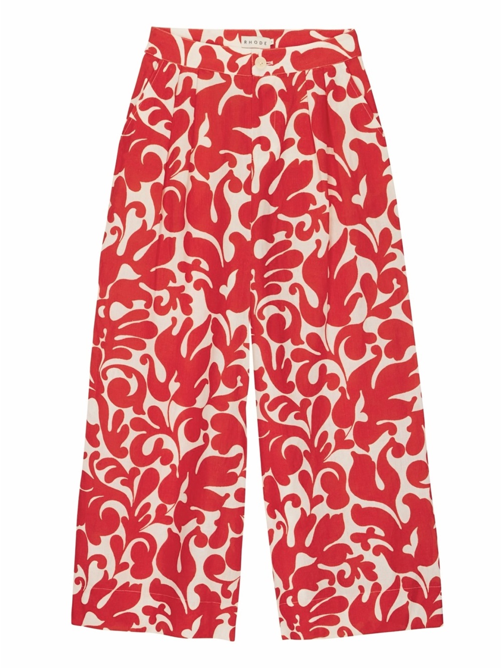 NWT RHODE Campbell Linen Trouser in Caspian Lagoon Print Size 4